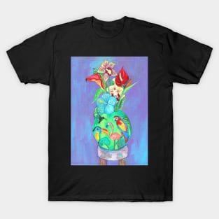 Flowers in a Vase with a Tropical Vibe T-Shirt